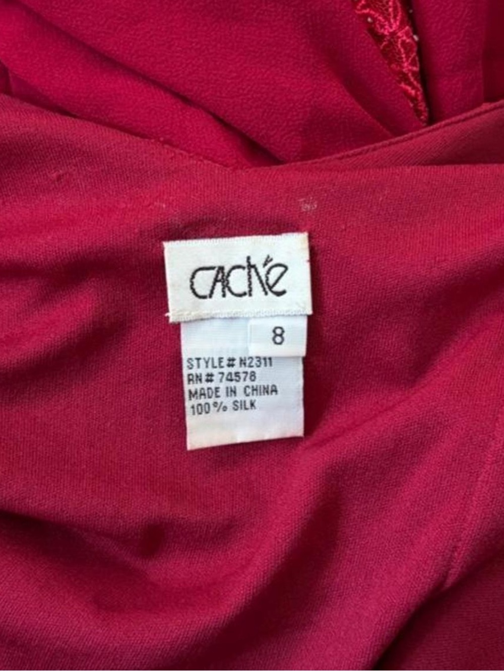 Cache Vintage Silk Slip Dress in Deep Fuchsia - Picture 8 of 8